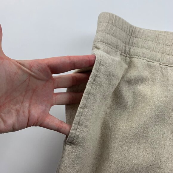 TALL Old Navy Natural Linen Blend High Rise Straight Leg Lounge Pant LT - Picture 3 of 7